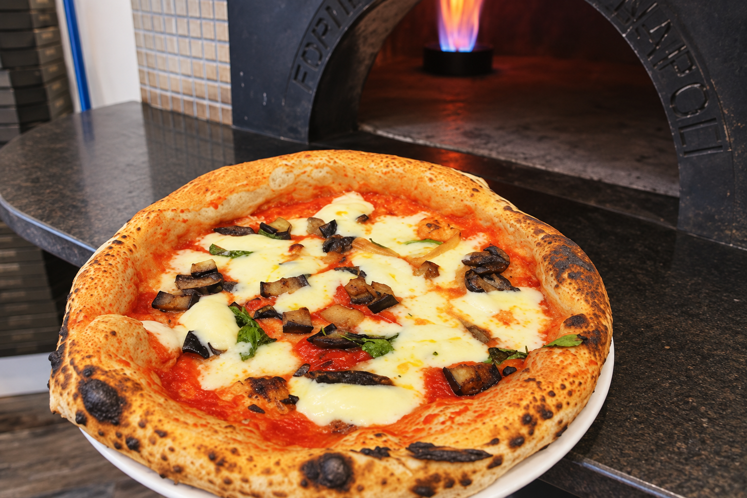 Neapolitan-style Margherita pizza at Fuoco & Pizza