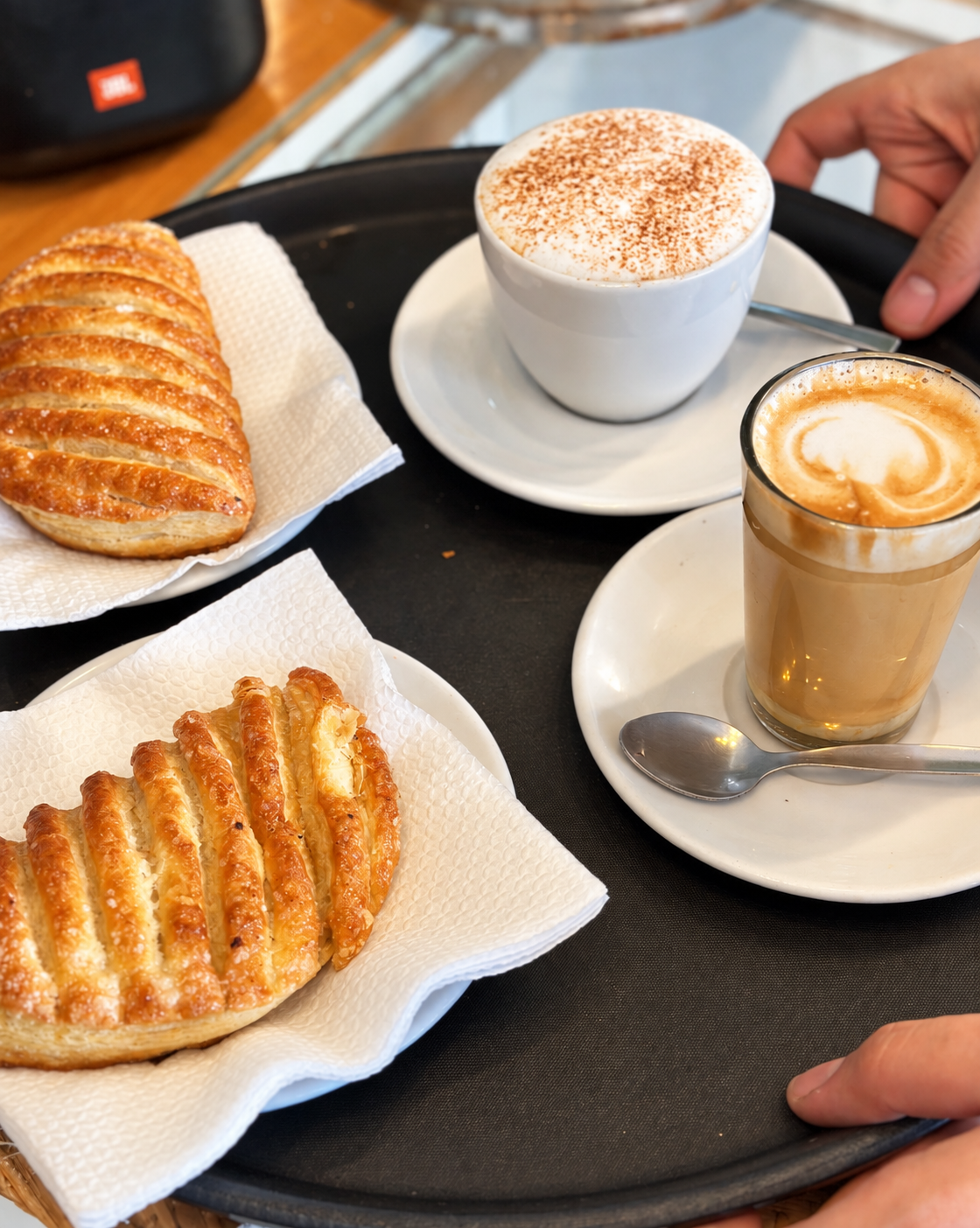 Breakfast pastries and coffee at Time Out