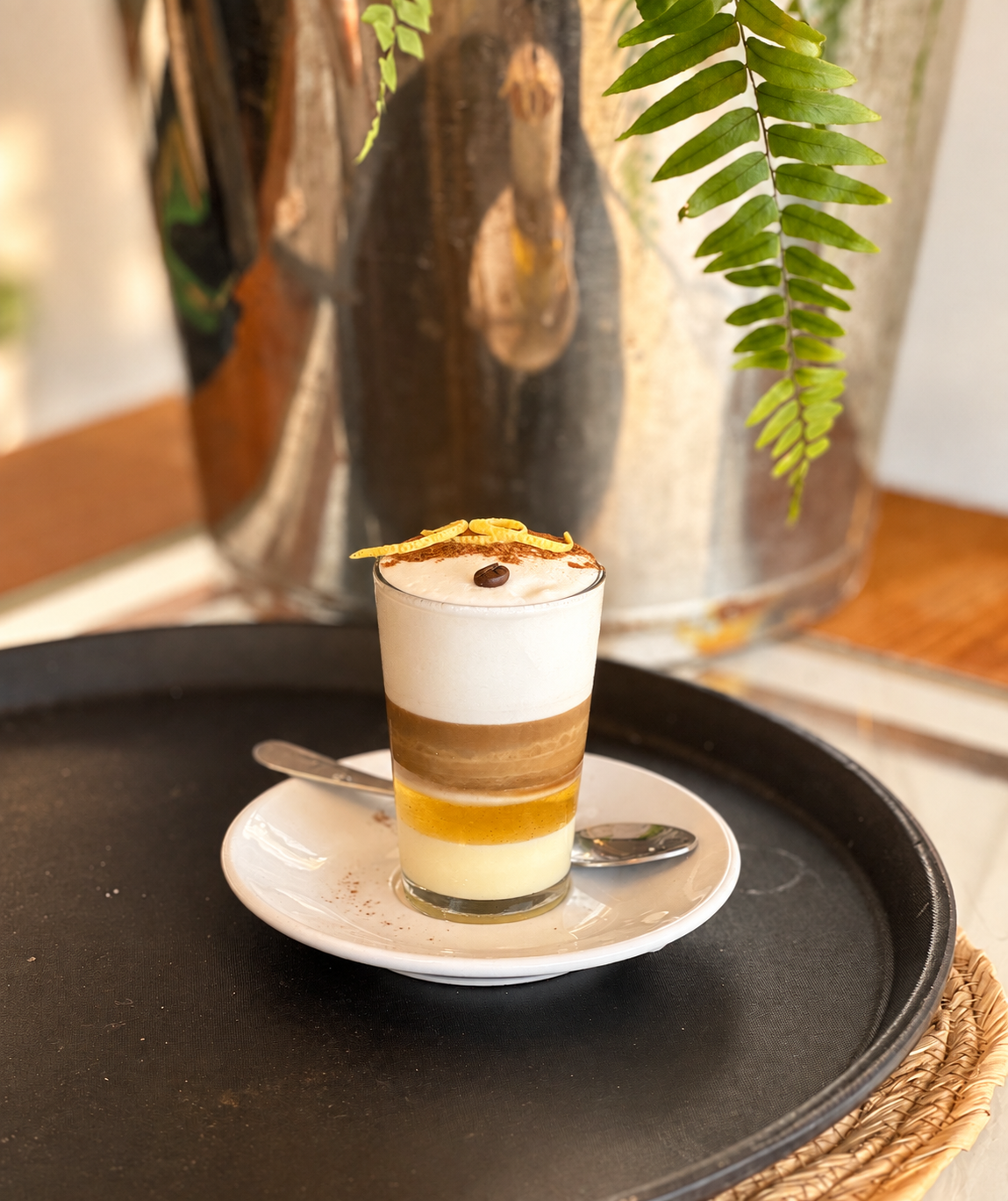 A signature coffee at Time Out in Costa del Silencio, Tenerife